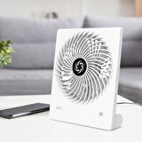 House Pratik HP63 Yüksek Performanslı Taşınabilir Şarj Edilebilir 3 Kademeli Masaüstü Fan Beyaz
