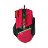 Polosmart PGM30 Kablolu RGB Led Aydınlatmalı 7200 DPI Gaming Oyuncu Mouse Kırmızı