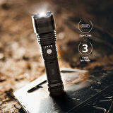 House Pratik HP79 Şarjlı 3 Modlu 800 mAh 100 Lümen El Feneri Siyah