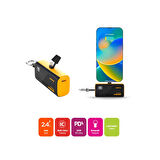 Polosmart PSM131 5000 mAh Powerbank 20W PD Hızlı Şarj Lightning Soketli Göstergeli Sarı