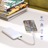 Polosmart PBS131 10000 mAh Powerbank Type-C Girişli Çift USB Hızlı Şarj Cihazı Beyaz