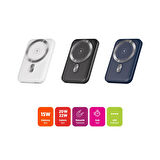 Polosmart PBS133 Magsafe Kablosuz Hızlı Taşınabilir Şarj Cihazı Powerbank 5000 mAh Beyaz