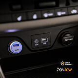 Polosmart PBS134 Hızlı 1 USB 1 PD Çıkışlı 20W Araç Şarjı Beyaz