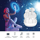 Polosmart PBS231 Kablosuz Bluetooth ENC Android IOS Uyumlu TWS Kulaklık Beyaz