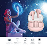 Polosmart PBS231 Kablosuz Bluetooth ENC Android IOS Uyumlu TWS Kulaklık Pembe