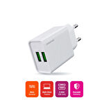 Polosmart PSM134 2A Çift USB Şarj Adaptörü Akıllı Tanıma Hızlı Şarj Başlığı 10W Beyaz