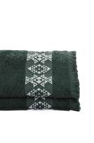Green Black Hereke 2'li El Yüz Havlusu Seti %100 Pamuk Jakarlı Yeşil 50x80 Cm