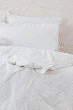 Ecocotton Ayda Çift Kişilik Nevresim Takımı %100 Organik Pamuk Dokuma Krem 200x220 Cm