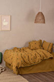Ecocotton Larina Hardal %100 Organik Pamuk Müslin Nakışlı Bebek Nevresim Takımı