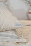 Ecocotton İkra Krem/Yeşil %100 Organik Pamuk Çift Kişilik Nevresim Takımı