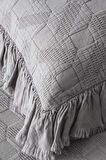 Ecocotton Tanya Gri %100 Organik Pamuk Çift Kişilik Pike Yatak Örtüsü Takımı  