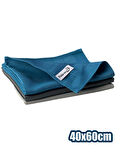 Pella-eu Mikrofiber Temizlik Bezi Cam Bezi Ayna Bezi Genel Temizlik Bezi 3 adet MAVİ ANTRASİT GRİ 40x60cm