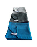 Pella-eu Mikrofiber Temizlik Bezi Cam Bezi Ayna Bezi Genel Temizlik Bezi 3 adet MAVİ ANTRASİT GRİ 40x60cm