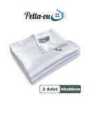 Pella-eu Mikrofiber Temizlik Bezi Cam Bezi Ayna Bezi Genel Temizlik Bezi 3 adet BEYAZ 40x60cm