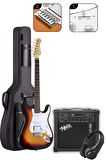 Midex RPH-30SB-25AMP Sunburs 25 Watt Şarjlı Bluetoothlu Amfili Elektro Gitar Seti Full