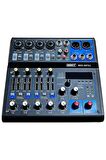 Midex MDX-06FXU Ses Mikseri Stüdyo Kayıt İçin 6 Kanal Ses Kartlı 99 DSP Efektli (+48V-USB-Bluetooth)