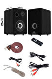 Maxword RM-400BK Aktif Stüdyo Referans Monitörü 4 İNÇ ÇİFT Bluetooth USB 140 Watt