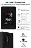 Maxword RM-400BK Aktif Stüdyo Referans Monitörü 4 İNÇ ÇİFT Bluetooth USB 140 Watt