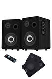 Maxword RM-400BK Aktif Stüdyo Referans Monitörü 4 İNÇ ÇİFT Bluetooth USB 140 Watt