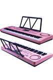 Midex PS-1500PK-H Başlangıç İçin Pembe 61 Tuşlu Org Kulaklık Notalık Mikrofon Metod (100 Ses 100 Ritim)