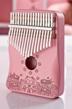 Midex KLX-350 Pembe Kalimba Gerçek Ağaç 17 Tuşlu Full Set