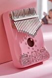 Midex KLX-350 Pembe Kalimba Gerçek Ağaç 17 Tuşlu Full Set