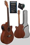 Midex Phx-188EQ Set Masif Ağaç Elektro Akustik Gitar 4/4 (GİGBAG Çanta Tuner Askı Capo Jak Kablo)