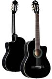 Midex MGX-100BK-BAG Üst Seviye Klasik Gitar 4/4 Sap Ayarlı Gül Klavye (Tuner Çanta Askı Capo Metod Pena)