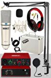 Midex CX1 Mikrofon + GLX-500 PRO Ses Kartı + RS-30 Stereo Kulaklık Kayıt Ekipmanı
