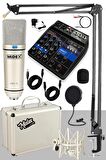 Midex CX1 Mixer Set Condenser Mikrofon Ses Kartlı Mikser + Stand + Filtre