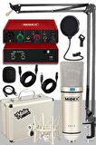 Midex CX1-C Mikrofon GLX-500 Ses Kartı + Stand Pop Filtre Set