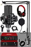 Midex MX-2020 Mikrofon + GLX-500 Ses Kartı + RS-30 Stereo Kulaklık Seti