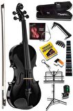 Midex HGA44BK-NTYS Full Siyah Set Keman 4/4 (Nota Sehpası Yastık Tuner Softcase Arşe)