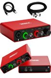 Midex GLX-700RD Üst Segment Usb Stüdyo Ses Kartı 2 Giriş 2 Çıkış 24bit/192kHz