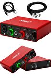 Midex GLX-700RD Üst Segment Usb Stüdyo Ses Kartı 2 Giriş 2 Çıkış 24bit/192kHz