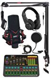 Midex GMX-1 Platinium Head Set Condenser Mikrofon Ses Kartı Kulaklık Canlı Yayın Paketi