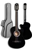 Midex CG-39CS Gigbag ve Full Aksesuar Siyah Klasik Gitar 4/4 Sap Ayarlı Kesik Kasa