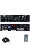 Hepa Merz HB-200 Stereo Mixer Amfi 4-8 Ohm 2 Çıkışlı 2x100W Anfi Bluetooth Usb