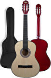 Midex CG-270NT Doğal Renk Klasik Gitar 4/4 Yetişkin Boy Sap Ayarlı Full Set