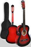 Midex CG-270RD Kırmızı Renk Klasik Gitar 4/4 Yetişkin Boy Sap Ayarlı Full Set