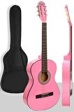 Midex CG-270PK Pembe Renk Klasik Gitar 4/4 Yetişkin Boy Sap Ayarlı Full Set