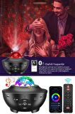 Quenlite OC-12 Bluetooth'lu LED Gökyüzü Işıkları Bulutsu Okyanus Dalgası Projektörü Eğlence Disko Parti