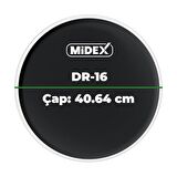 Midex DR-16BK Siyah Renk 16 İnç Tom Bateri Davul Derisi Drumhead 16'' inch (40.64 cm)