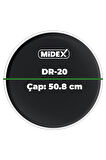 Midex DR-20BK Siyah Renk 20 İnç Kick Bateri Davul Derisi Drumhead 20'' inch (50.80 cm)