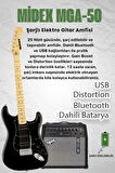 Midex RPH-40BK-50AMP Full Black 50W Şarjlı BT Amfili Elektro Gitar Seti HSH Manyetik Maple Klavye