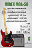Midex RPH-40RD-50AMP 50W Şarjlı BT Amfili Elektro Gitar Seti HSH Manyetik Maple Klavye