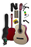Midex CG-34NT-PAK Kaliteli 34 İnç 1/2 Juniur Çocuk Gitarı Seti 4-8 Yaş Arası (Tuner Çanta Capo Askı Nota Sticker Pena Metod)