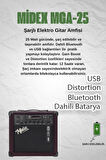 Midex MGA-25BN-HD Elektro Gitar Amfisi 25 Watt USB Bluetooth ve Şarjlı (Amfi Kulaklık ve Jack Kablo)