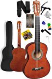 Midex CG-270BRW Brown Renk Klasik Gitar 4/4 Yetişkin Boy Sap Ayarlı Full Set