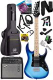 Maxword DE-150BL-50AMP Maple Klavye HH Yüksek Kaliteli 50W Amfili Elektro Gitar Seti